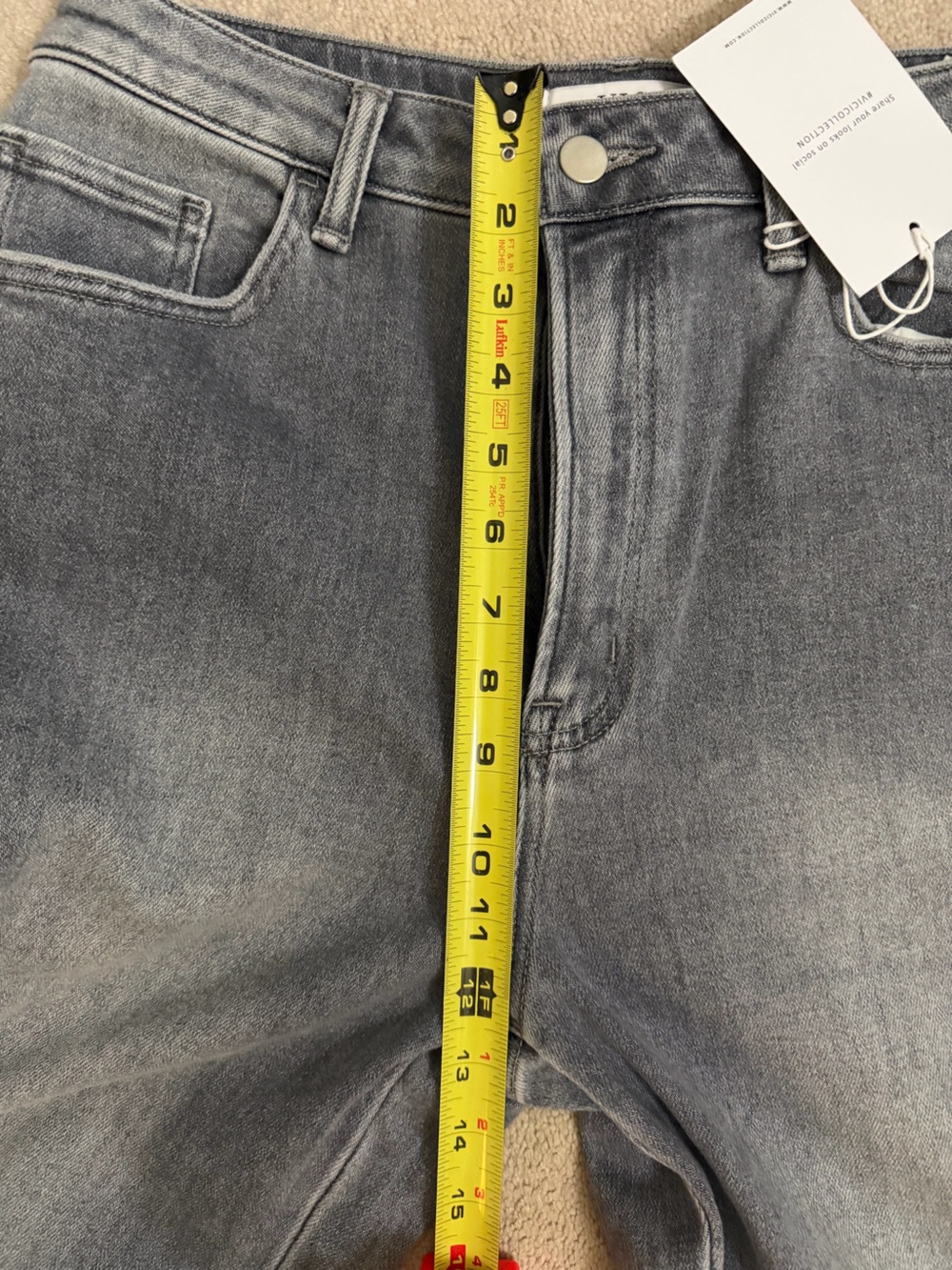 VICI Washed Gray High-Rise Jeans with Cuff - Picture 6 of 8